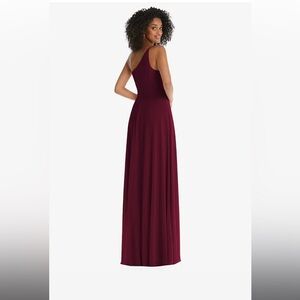 Dessy Cabernet bridesmaids dress